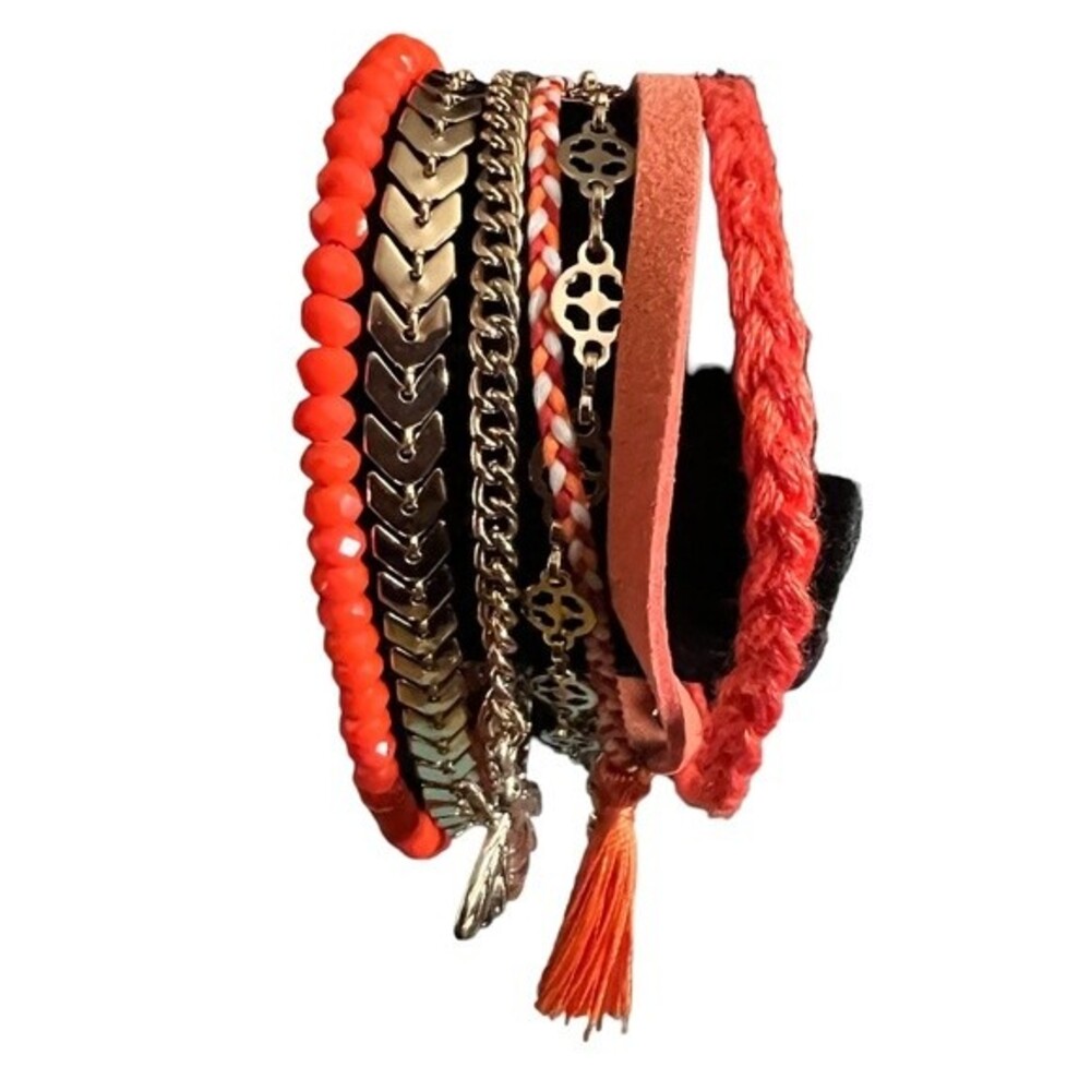 Bracelet- orange in color- goldtone
